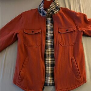 Men's Stylish Red Jacket with Plaid Lining
